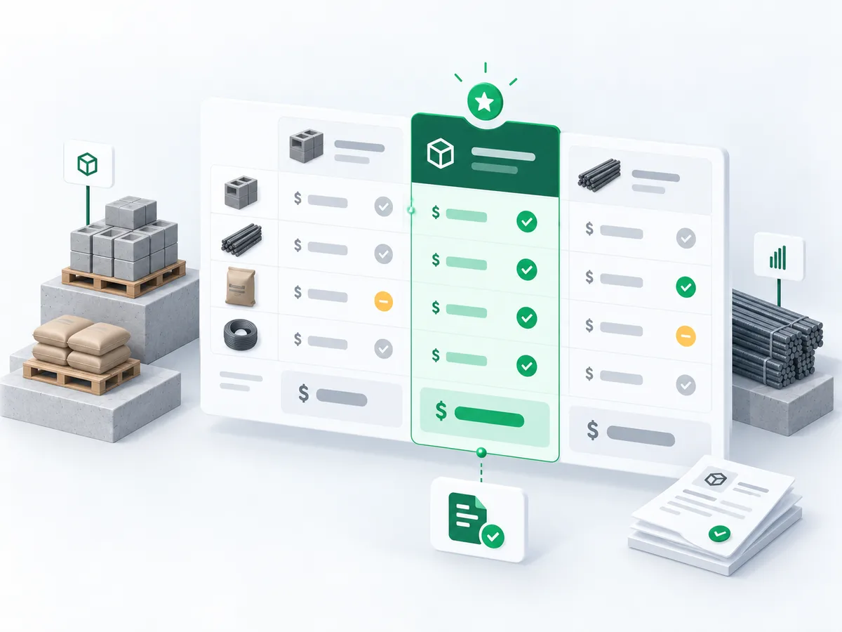 Compare vendor quotations side by side